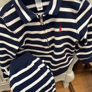 Ralph Lauren Toddler Striped Half-Zip Set